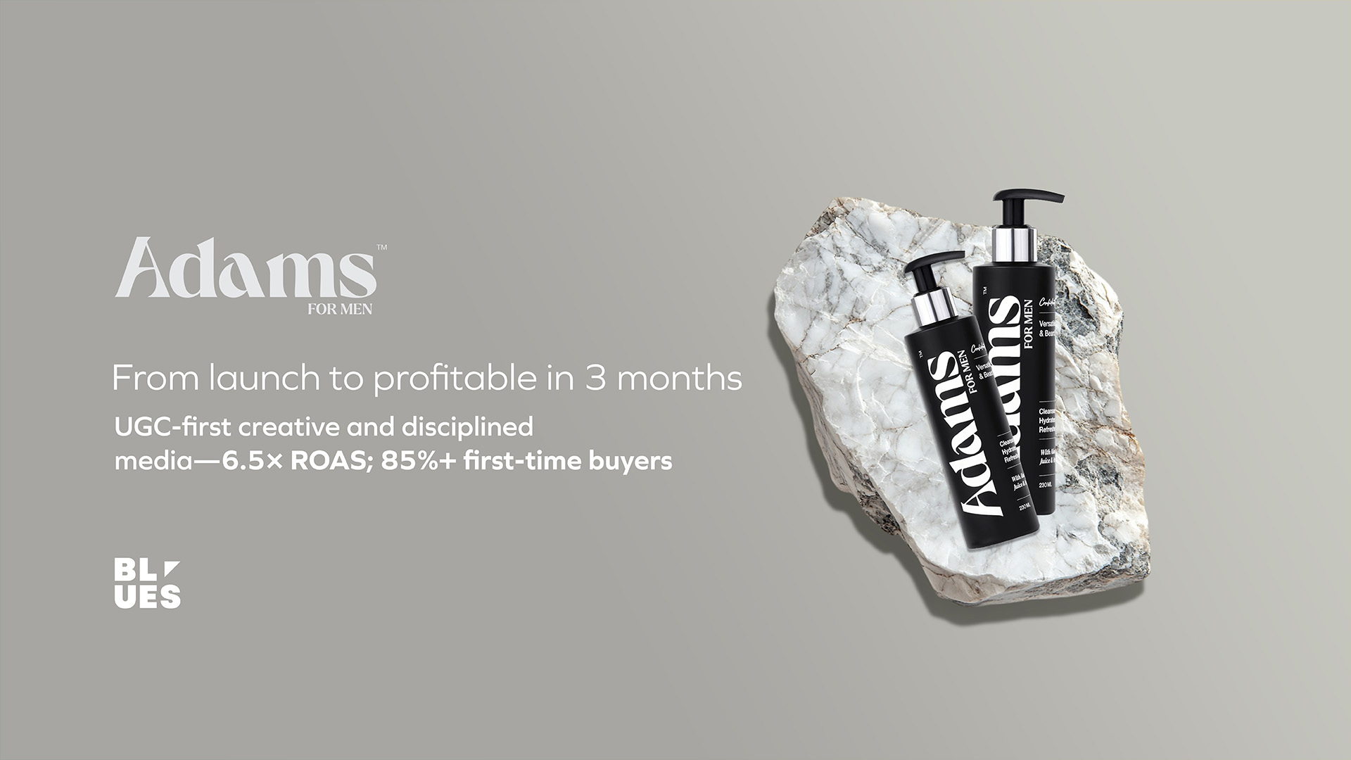 Adams for Men — From launch to profitable in 3 months